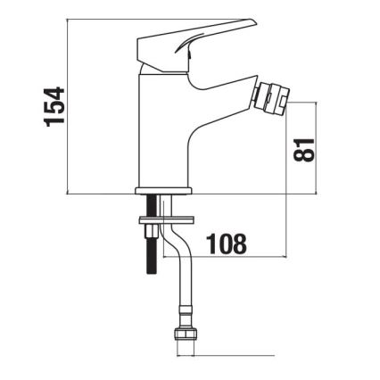 JIKA H3411W10041101 - Μπαταρία μπιντέ CUBE 15,4 cm γυαλιστερό χρώμιο