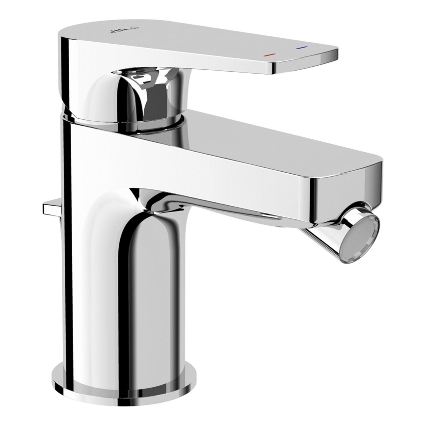 JIKA H3411X10041111 - Μπαταρία μπιντέ με αποχέτευση χωρίς υπερχείλιση CUBITO 12,8 εκ. γυαλιστερό χρώμιο