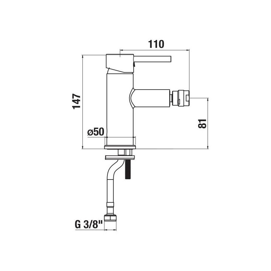 JIKA H3412F17161101 - Μπαταρία μπιντέ MIO 14,7 cm ματ μαύρο