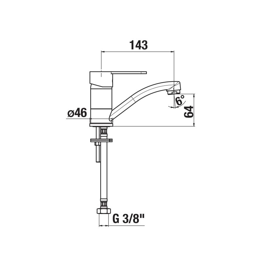 JIKA H3511Z10042201 - Μπαταρία κουζίνας LYRA 14,3 cm γυαλιστερό χρώμιο