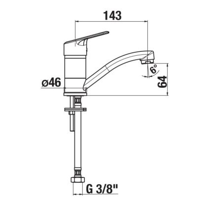 JIKA H3512E10042201 - Μπαταρία κουζίνας LYRA 14,3 cm γυαλιστερό χρώμιο