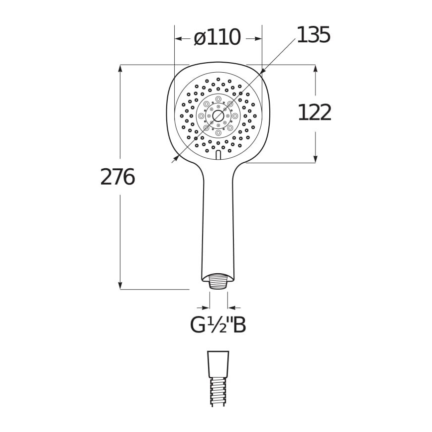 JIKA H3611X30044711 - Τηλέφωνο ντους CUBITO γυαλιστερό χρώμιο