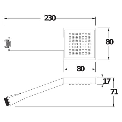 JIKA H3614200040411 - Χειρολαβή ντους CUBITO σε γυαλιστερό χρώμιο