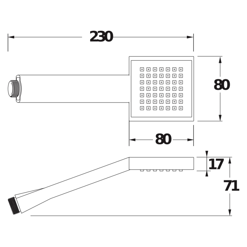 JIKA H3614200040411 - Χειρολαβή ντους CUBITO σε γυαλιστερό χρώμιο
