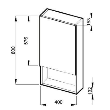 JIKA H4532210383041 - Καθρέφτης μπάνιου με ράφι LYRA 80x40 cm λευκό