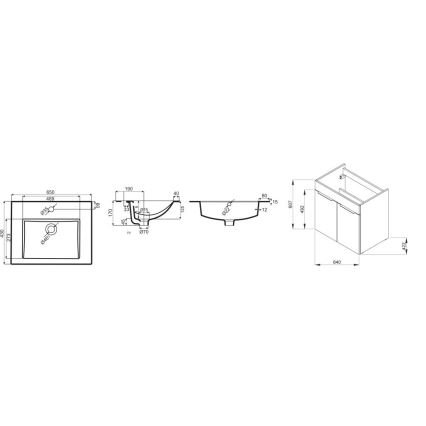 JIKA H4536011763001 - Ντουλάπι μπάνιου με νιπτήρα CUBE 60,7x65 cm λευκό