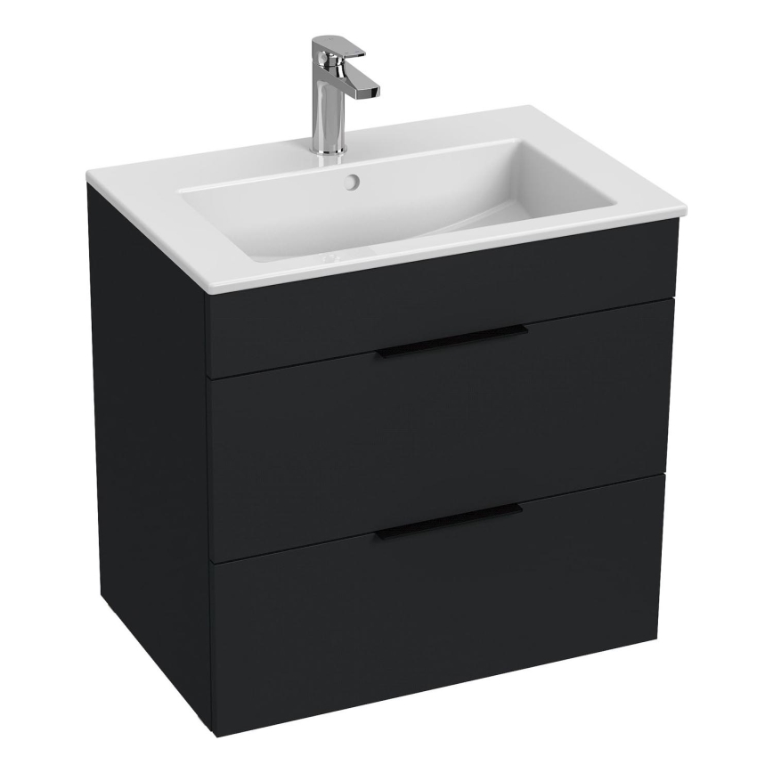 JIKA H4536021763521 - Ντουλάπι μπάνιου με νιπτήρα CUBE 60,7x65 cm μαύρο