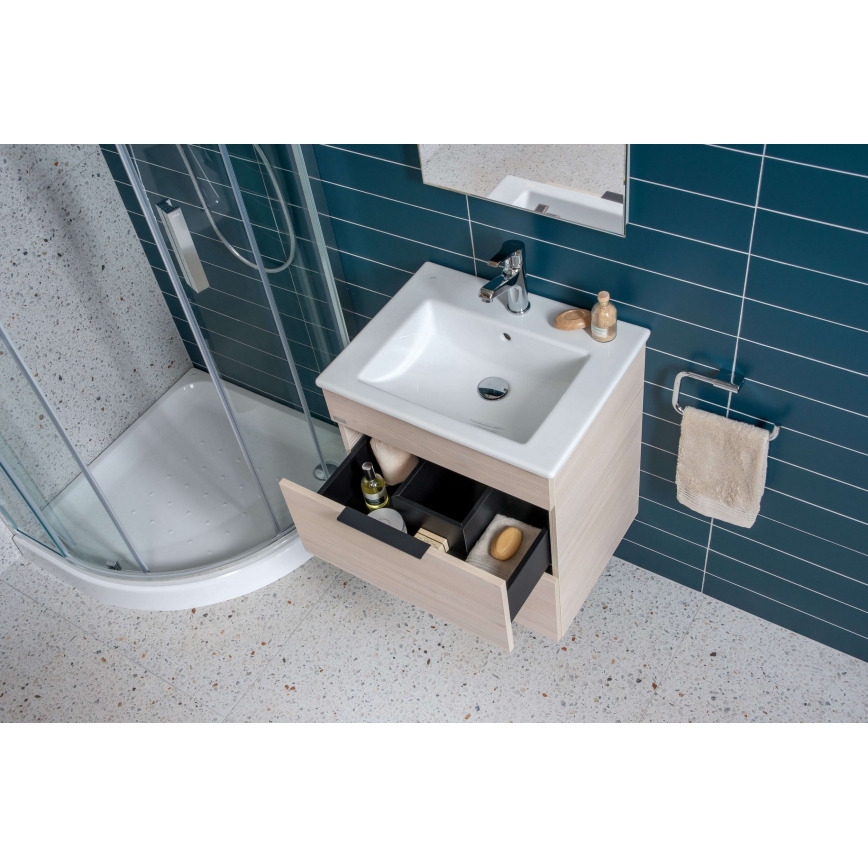 JIKA H4536021765141 - Ντουλάπι μπάνιου με ενσωματωμένο νιπτήρα CUBE 60,7x65 cm από φράξο