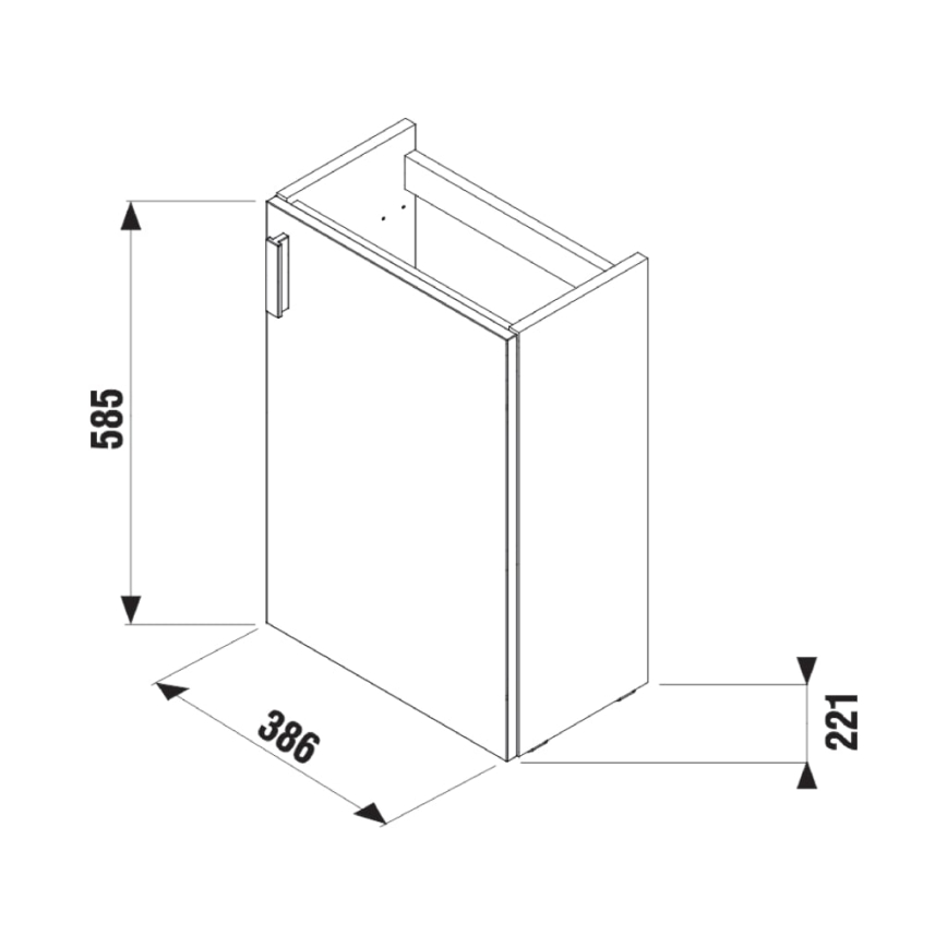 JIKA H45J5111753001 - Ντουλάπι μπάνιου με νιπτήρα PETIT 58,5x38,6 cm λευκό