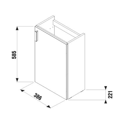 JIKA H45J5111753011 - Ντουλάπι μπάνιου με νιπτήρα PETIT 58,5x38,6 εκ., γκρι
