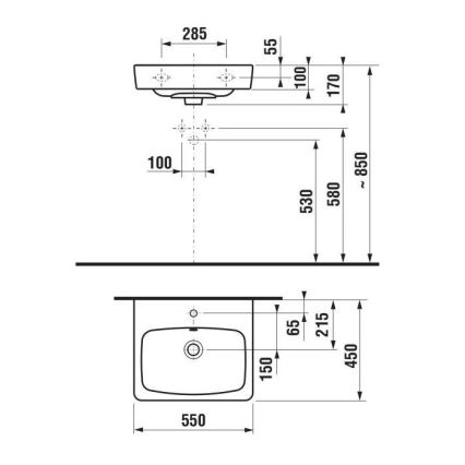 JIKA H8103810001041 - Νιπτήρας κρεμαστός LYRA 55x45 cm κεραμικός/λευκό