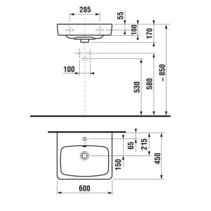 JIKA H8103820001041 - Νιπτήρας κρεμαστός LYRA 60x45 cm κεραμικός/λευκό