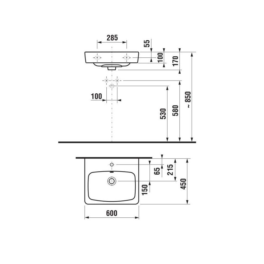JIKA H8103820001041 - Νιπτήρας κρεμαστός LYRA 60x45 cm κεραμικός/λευκό
