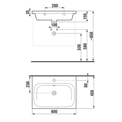 JIKA H8127137161041 - Νιπτήρας κρεμαστός MIO 60x45 cm κεραμικός/ματ μαύρο