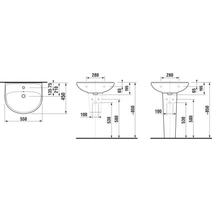 JIKA H8143820001041 - Νιπτήρας κρεμαστός LYRA 55x45 cm κεραμικός/λευκό
