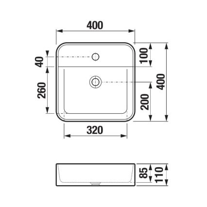 JIKA H8183610001111 - Νιπτήρας μπάνιου ASTRA 40x40 cm κεραμικός/λευκό