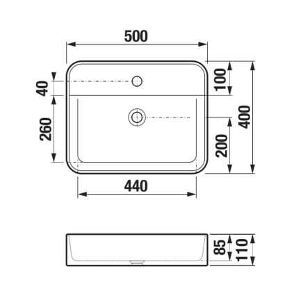 JIKA H8183620001111 - Νιπτήρας μπάνιου ASTRA 50x40 cm κεραμικός/λευκό