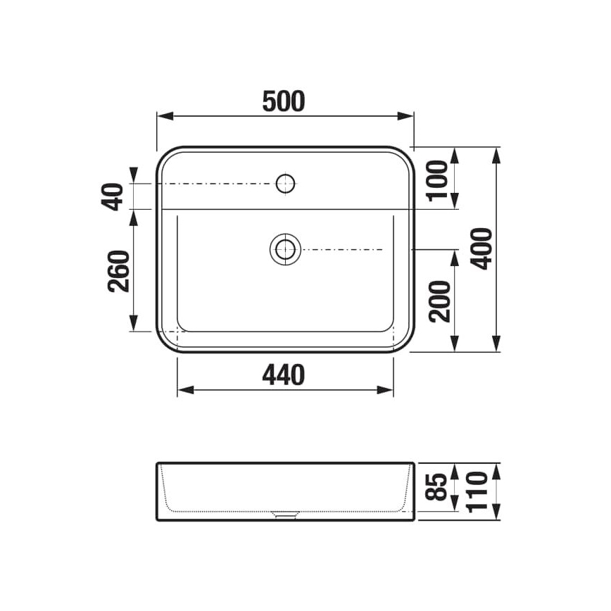 JIKA H8183620001111 - Νιπτήρας μπάνιου ASTRA 50x40 cm κεραμικός/λευκό