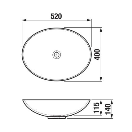 JIKA H8183640001121 - Νιπτήρας επιτραπέζιος ASTRA 52x40 εκ. κεραμικός/λευκός