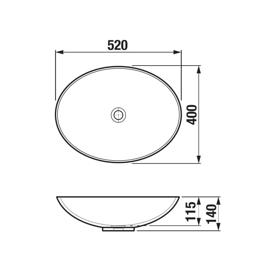 JIKA H8183640001121 - Νιπτήρας επιτραπέζιος ASTRA 52x40 εκ. κεραμικός/λευκός