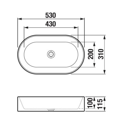 JIKA H8183660001121 - Νιπτήρας επιτραπέζιος ASTRA 53x31 εκ. κεραμικός/λευκός