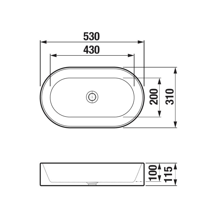 JIKA H8183660001121 - Νιπτήρας επιτραπέζιος ASTRA 53x31 εκ. κεραμικός/λευκός
