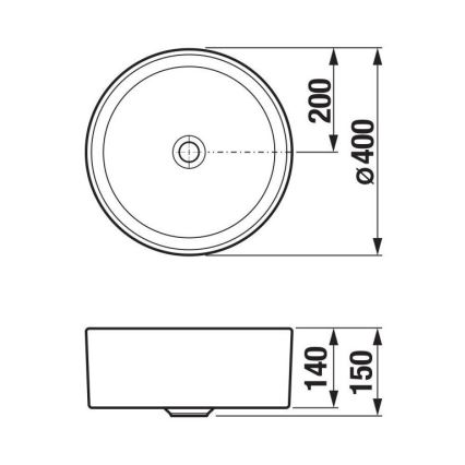 JIKA H8184200001121 - Νιπτήρας επιτραπέζιος CUBITO διάμετρος 40 εκ. κεραμικός/λευκός