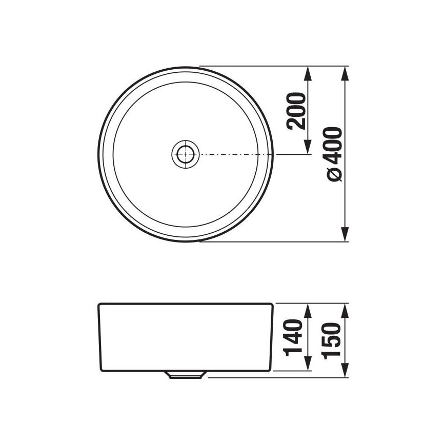 JIKA H8184200001121 - Νιπτήρας μπάνιου CUBITO διάμετρος 40 cm κεραμικός/λευκό