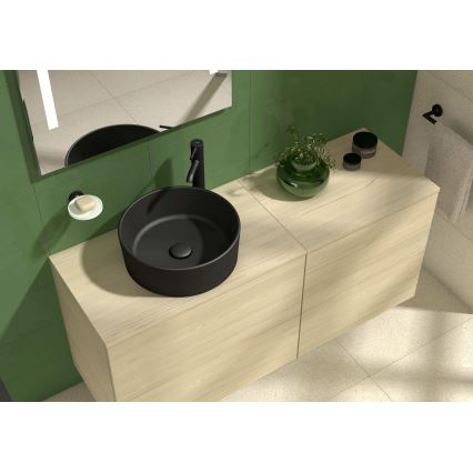 JIKA H8184207161121 - Νιπτήρας μπάνιου CUBITO διάμετρος 40 cm κεραμικός/ματ μαύρο