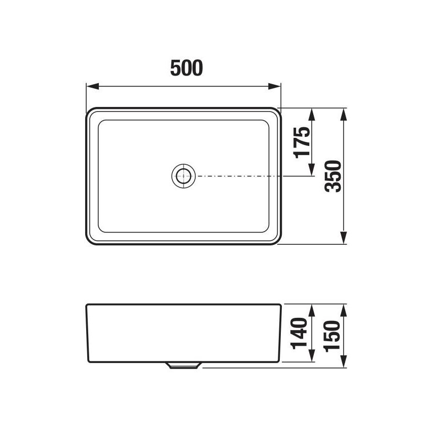JIKA H8184230001121 - Νιπτήρας επιτραπέζιος CUBITO 50x35 εκ. κεραμικός/λευκός