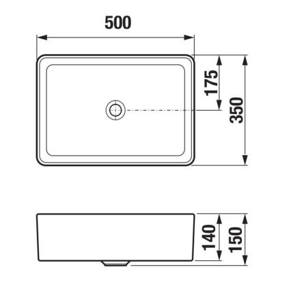 JIKA H8184230001121 - Νιπτήρας μπάνιου CUBITO 50x35 cm κεραμικός/λευκό
