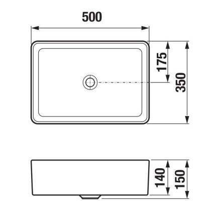 JIKA H8184237161121 - Νιπτήρας επιτραπέζιος CUBITO 50x35 εκ. κεραμικός/ματ μαύρο