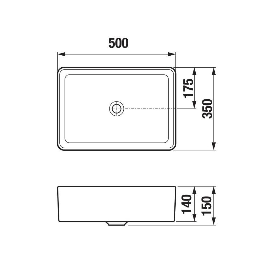 JIKA H8184237161121 - Νιπτήρας επιτραπέζιος CUBITO 50x35 εκ. κεραμικός/ματ μαύρο