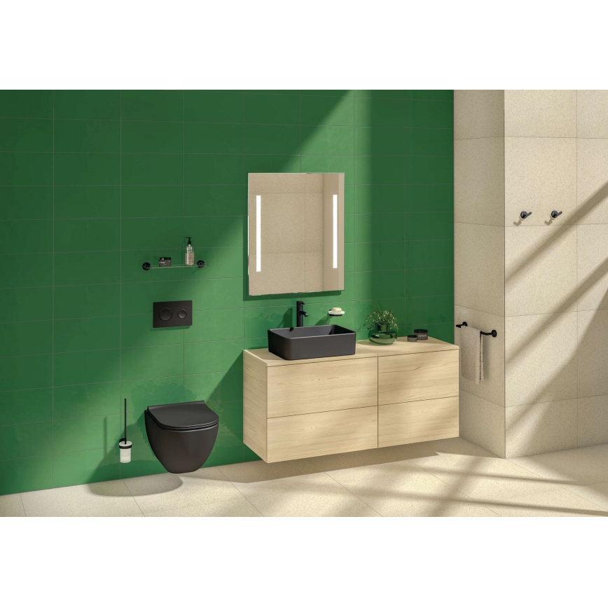 JIKA H8184237161121 - Νιπτήρας μπάνιου CUBITO 50x35 cm κεραμικός/ματ μαύρο
