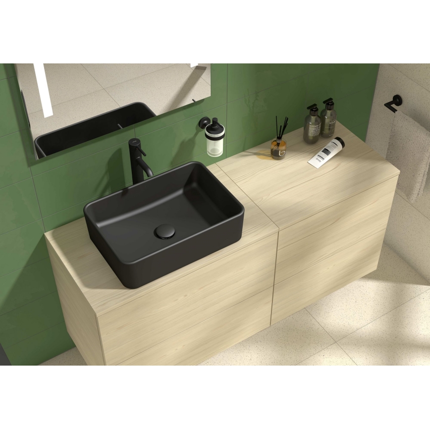 JIKA H8184237161121 - Νιπτήρας μπάνιου CUBITO 50x35 cm κεραμικός/ματ μαύρο