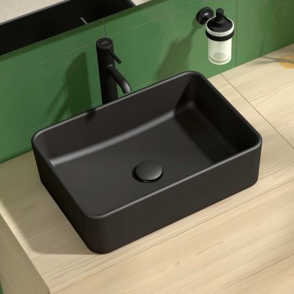 JIKA H8184237161121 - Νιπτήρας μπάνιου CUBITO 50x35 cm κεραμικός/ματ μαύρο