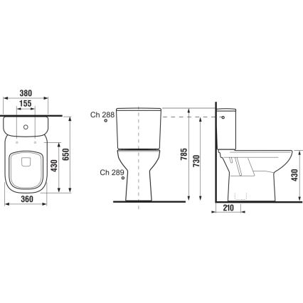 JIKA H8266170002801 - Λεκάνη δαπέδου DEEP κεραμική/λευκό