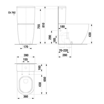 JIKA H8267160000001 - Λεκάνη WC MIO κεραμική/λευκή
