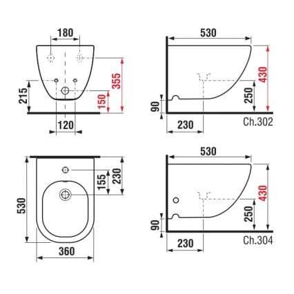 JIKA H8317121003021 - Επιτοίχιος μπιντές MIO κεραμικό/μαργαριταρένιο λευκό