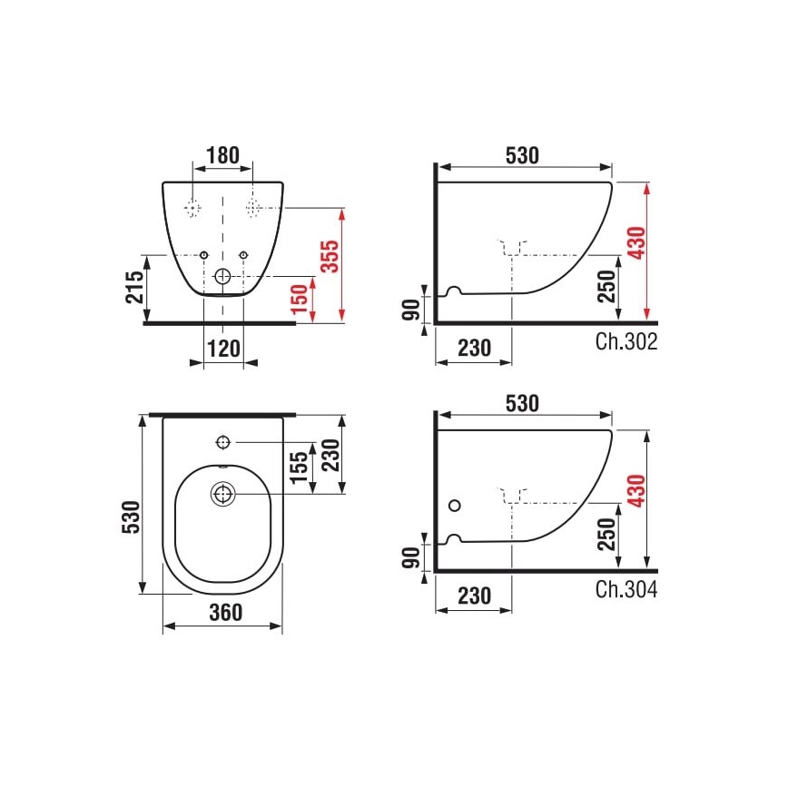 JIKA H8317121003021 - Επιτοίχιος μπιντές MIO κεραμικό/μαργαριταρένιο λευκό
