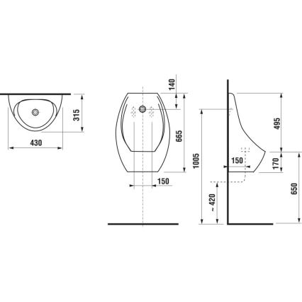 JIKA H8411010004871 - Πισινό με αισθητήρα DOMINO 24V, πίσω παροχή, πίσω αποχέτευση, κεραμικό/λευκό