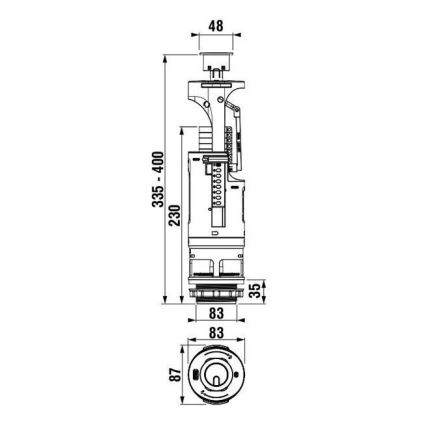 JIKA H8903760000001 - Πλήκτρο καζανάκι + βαλβίδα εκκένωσης DUAL, γυαλιστερό χρώμιο