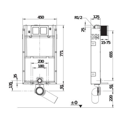 JIKA H8956510000001 - Εντοιχιζόμενο μοντέλο για κρεμαστή λεκάνη τουαλέτας