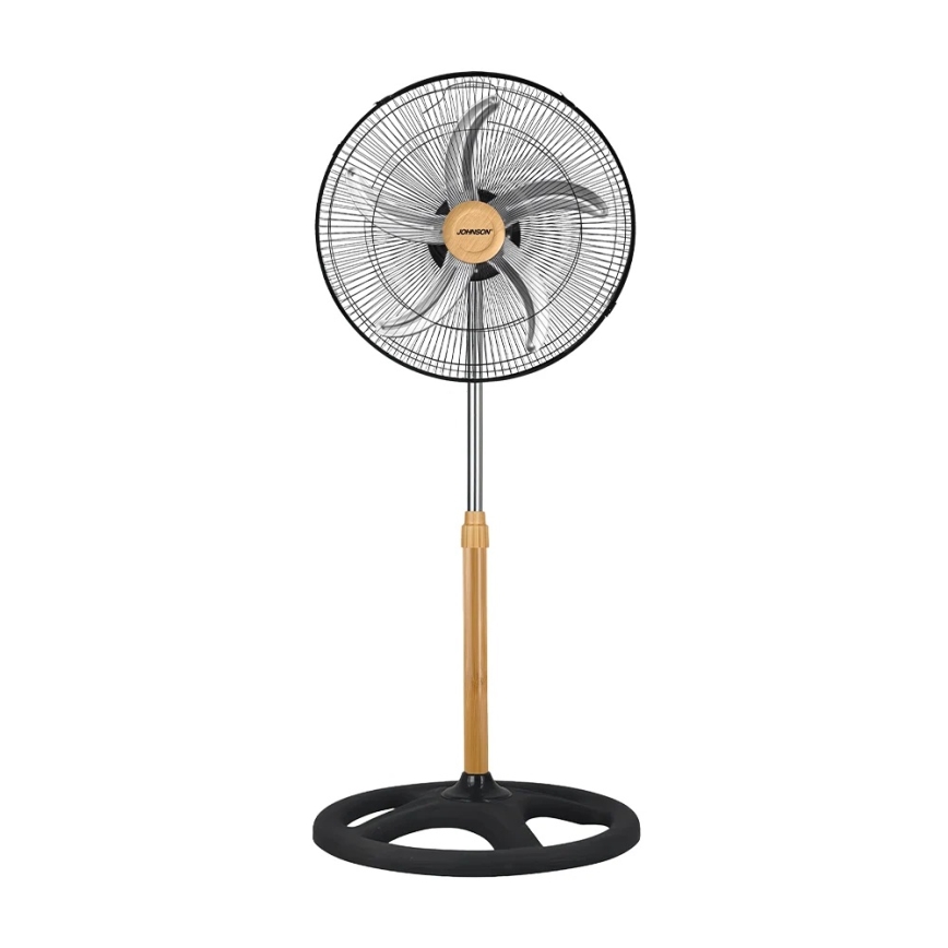 JOHNSON - Ανεμιστήρας δαπέδου 3 σε 1 WOOD 80W/230V Ø 50 cm μαύρο/μπεζ