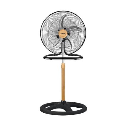 JOHNSON - Ανεμιστήρας δαπέδου 3 σε 1 WOOD 80W/230V Ø 50 cm μαύρο/μπεζ