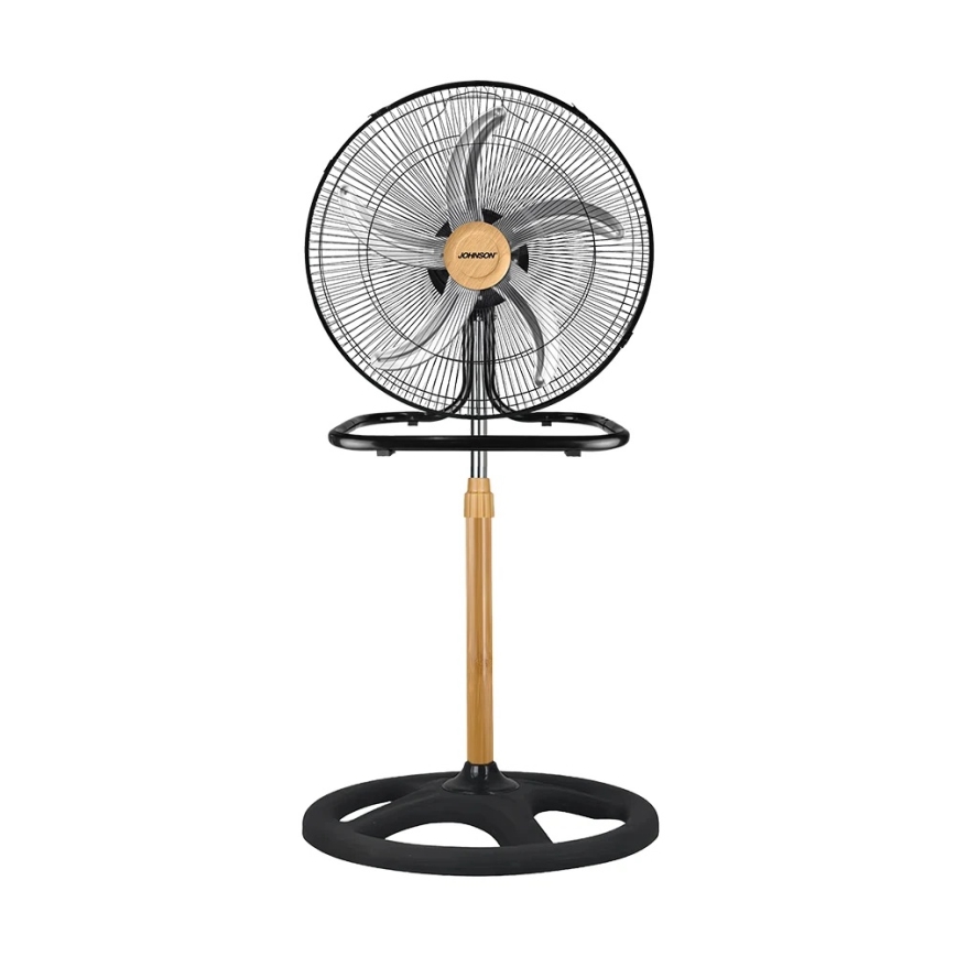 JOHNSON - Ανεμιστήρας δαπέδου 3 σε 1 WOOD 80W/230V Ø 50 cm μαύρο/μπεζ