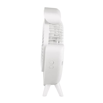 JOHNSON - LED RGB Επαναφορτιζόμενος επιτραπέζιος ανεμιστήρας Πολύχρωμο LED/5W/3,7V 1200 mAh διάμ. 14 cm λευκός