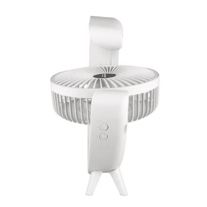 JOHNSON - LED RGB Επαναφορτιζόμενος επιτραπέζιος ανεμιστήρας Πολύχρωμο LED/5W/3,7V 1200 mAh διάμ. 14 cm λευκός