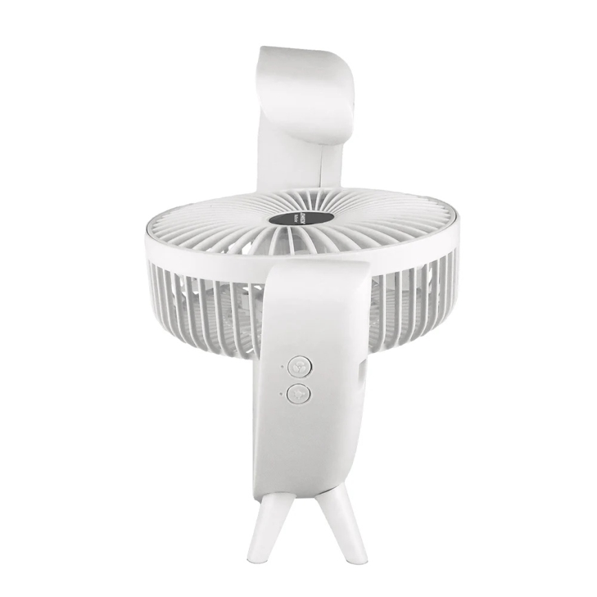 JOHNSON - LED RGB Επαναφορτιζόμενος επιτραπέζιος ανεμιστήρας Πολύχρωμο LED/5W/3,7V 1200 mAh διάμ. 14 cm λευκός