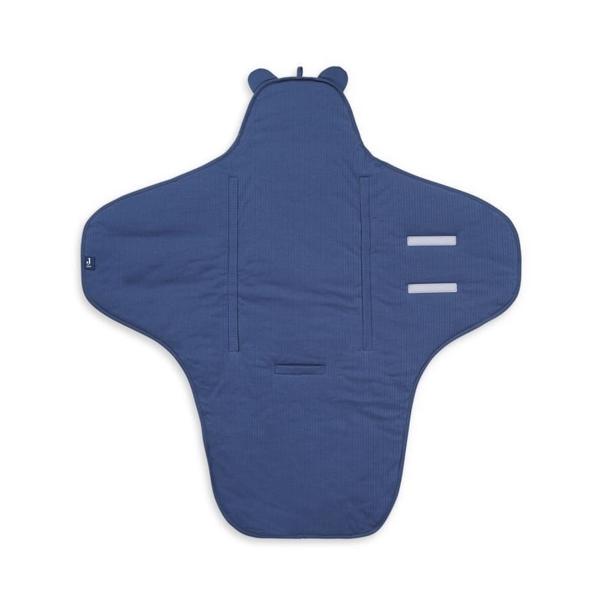 Jollein - Κουβέρτα αγκαλιάς βαμβακερή BASIC STRIPE 100x105 cm Jeans Blue